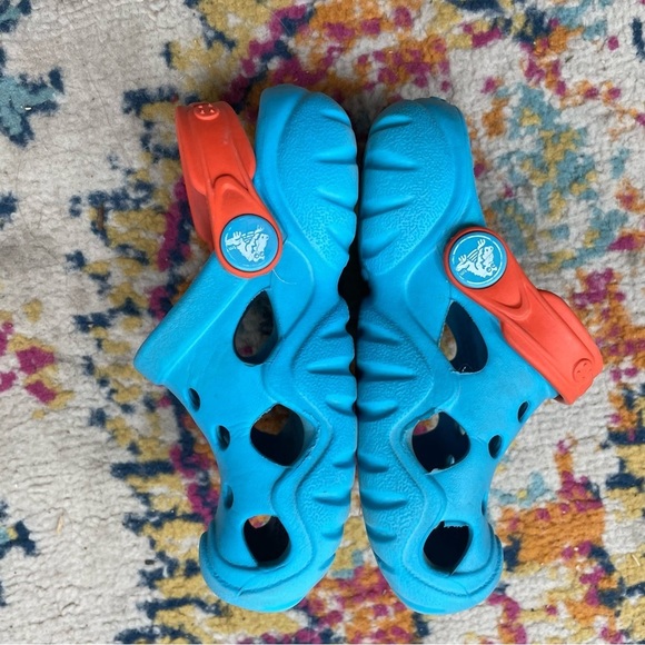CROCS Boys swiftwater Clog Sandal Water shoes Blue/Orange size: 7 - Picture 5 of 10